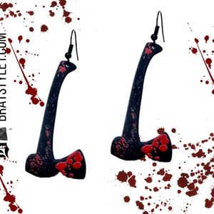Killers earrings. Bloody weapon earrings.